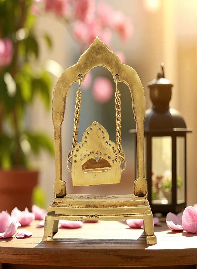SHANTI Brass Swing Laddu Gopal Jhula، Krishna Hindola Palana، ديكور Laddu Gopal لمعبد بوجا، تماثيل العرض، هدية دينية ارتفاع المادة: - 8.27 بوصة - Image 4